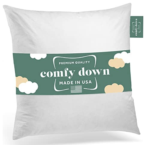 ComfyDown 95% Feather 5% Down Square Decorative Pillow Insert, 18"x18"