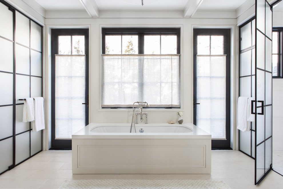 This is an example of a farmhouse bathroom in New York.