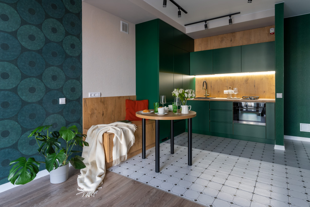 Как из однушки 45 кв.м сделать двушку с гардеробом и акцентной изумрудной кухней