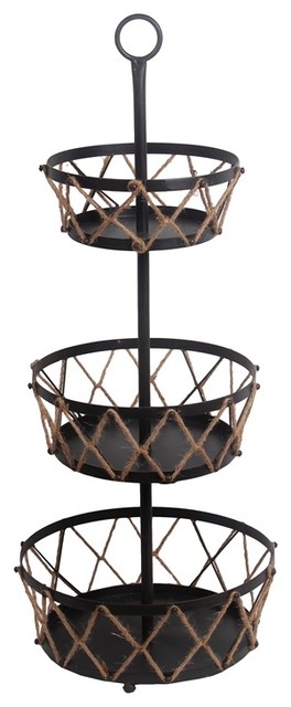 Privilege Metal 3 Tier Rack Beach Style Fruit Bowls And Baskets Privilege Metal 3 Tier Rack