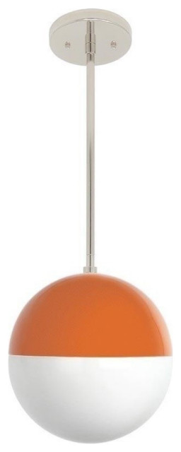 Color Lure Globe Pendant 10", Orange, Nickel