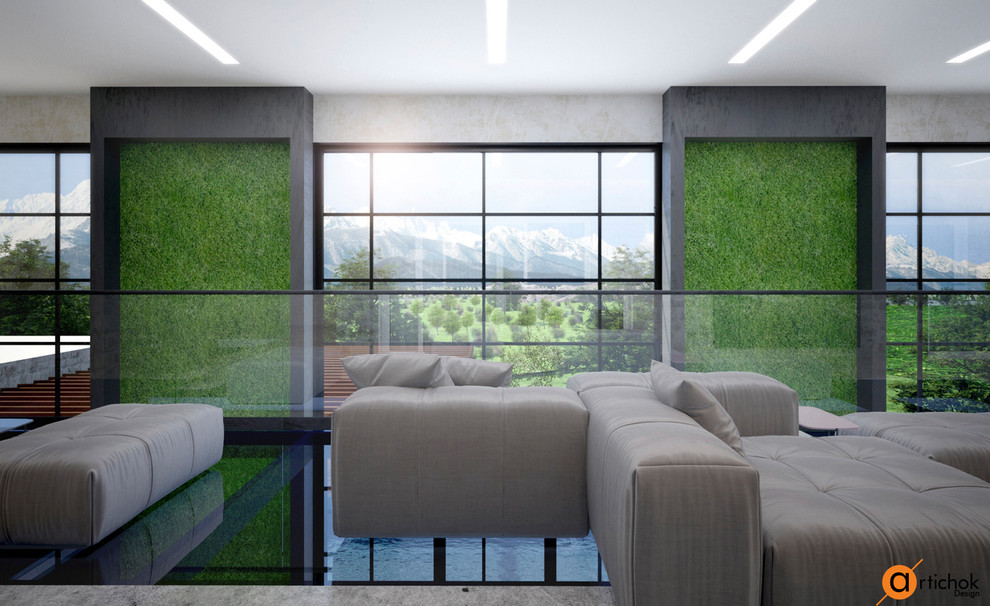 Дизайн интерьера дома натуральными материалами: камень, стекло, дерево