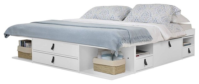 platform storage beds queen size