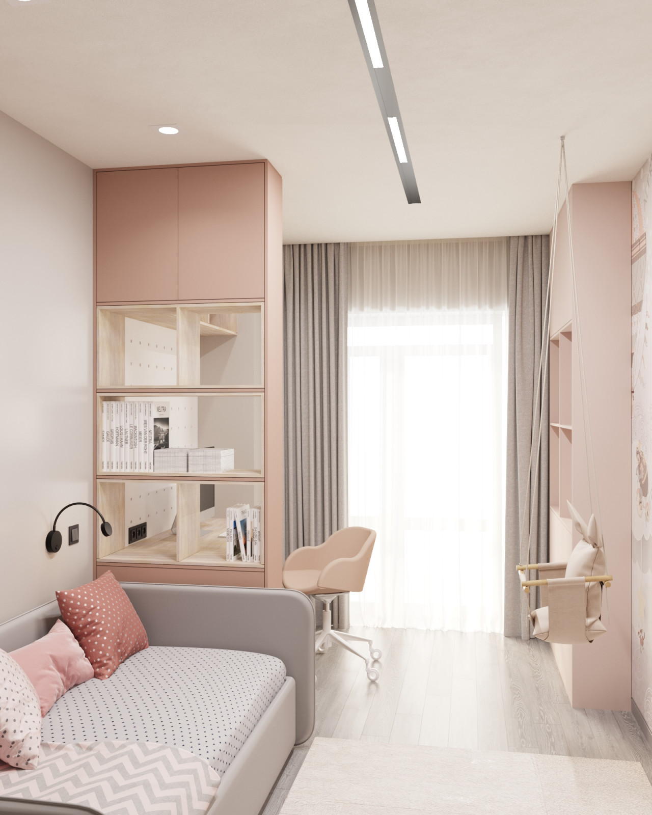 Современная  квартира в серо-белый тонах