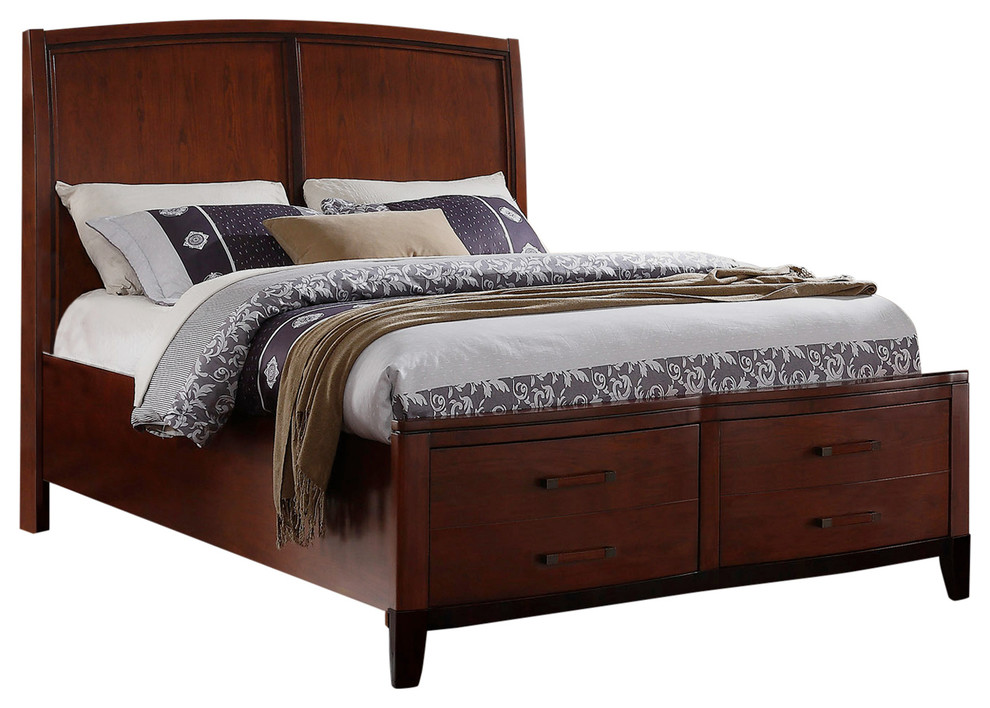 New Classic Sloane King Panel Bed, Caramel Transitional Panel Beds