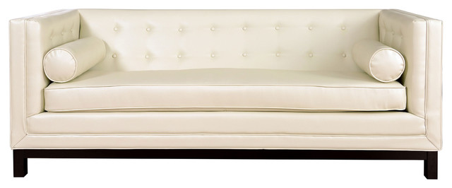 Zoe Cream Leather Sofa