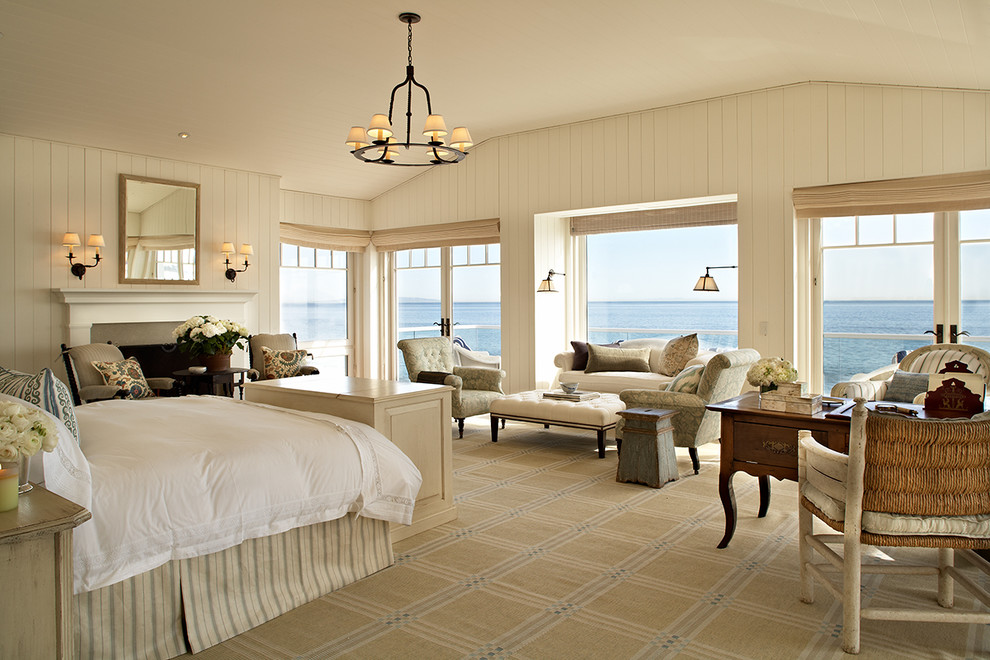 Design ideas for a beach style bedroom in Los Angeles.