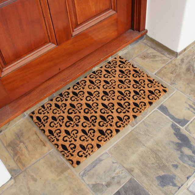 RubberCal "Fleur de Lis Pattern" Doormat Kit 18" x 30", 24" x 57" 2