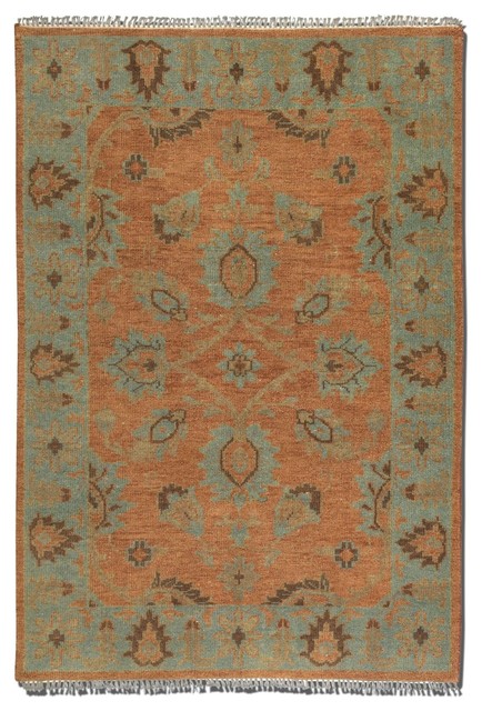 Uttermost Akbar Rust, Egyptian Blue, And Taupe Rug