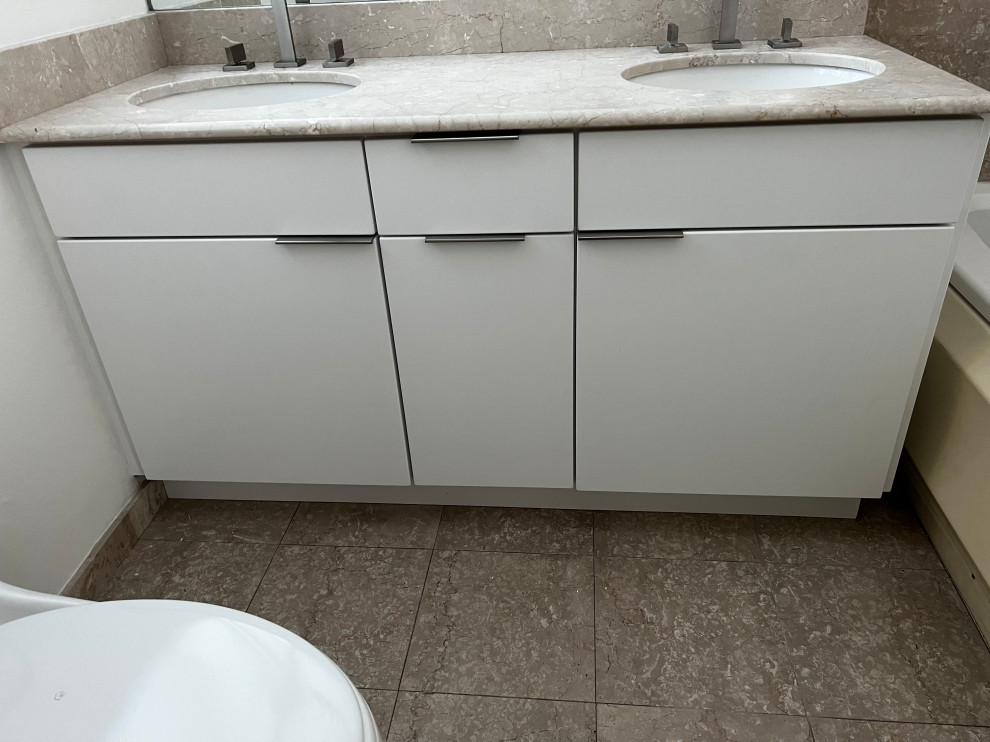 Modern Kitchen and Bathroom Remodel Done in a Snow White Color Modern