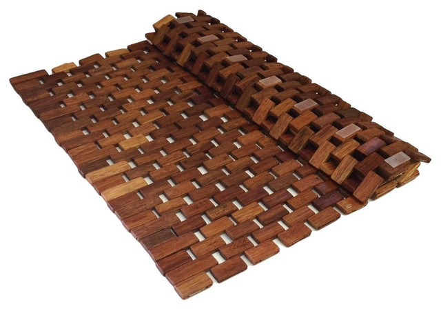 Folding Teak Bath Mat - Traditional - Bath Mats - by Products At Your ...