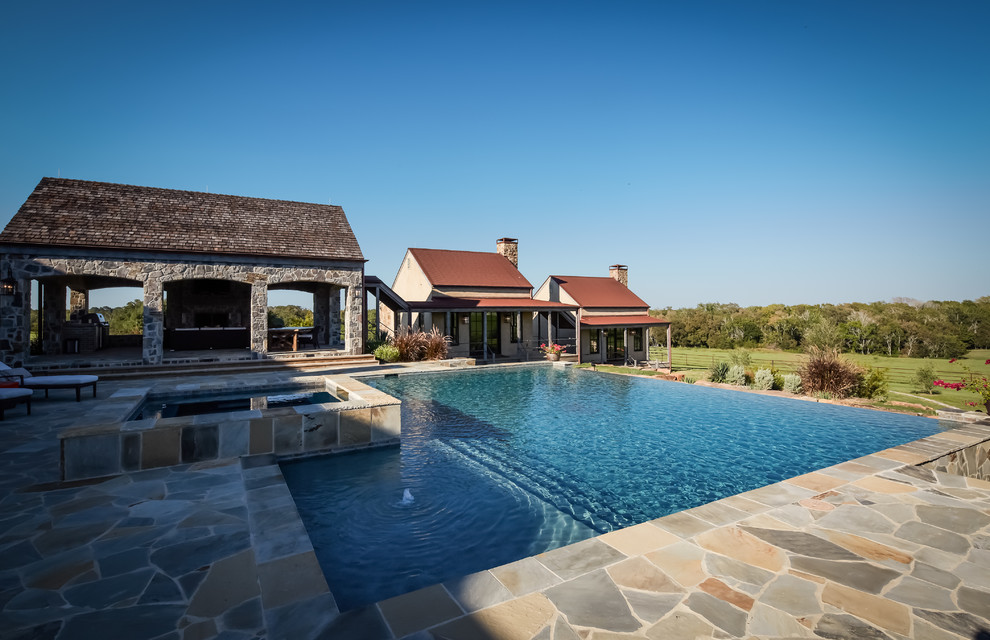 Example of a mountain style pool design in Houston