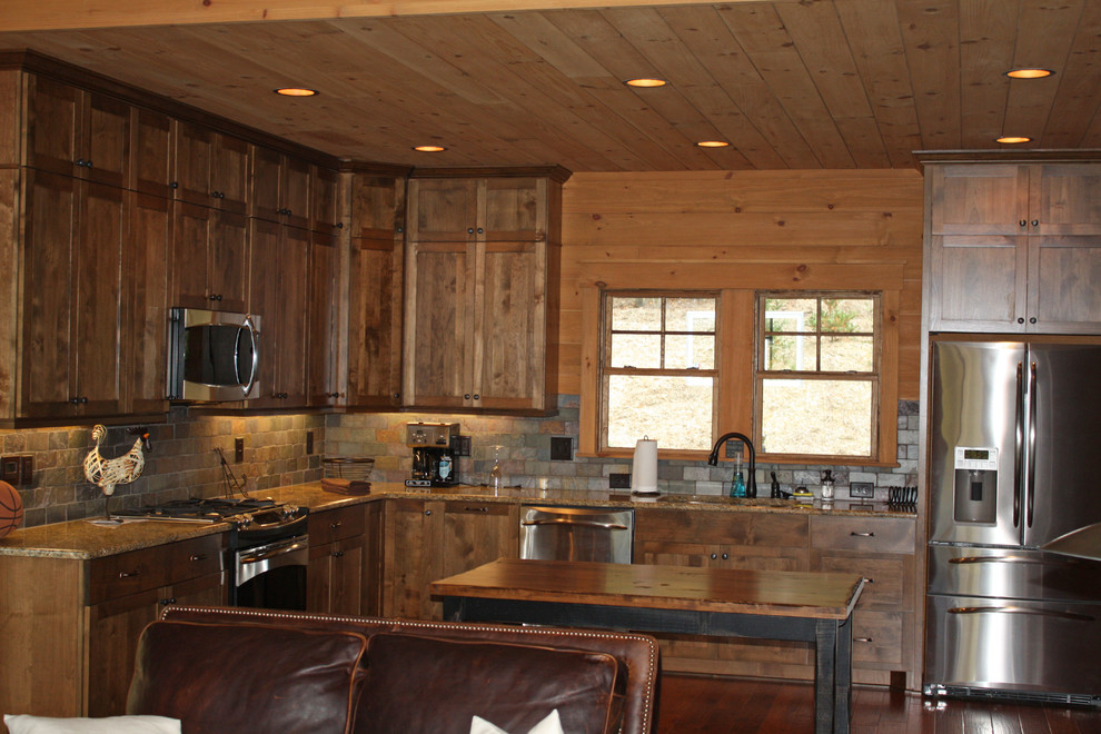 Inspiration for a rustic kitchen remodel in Charlotte