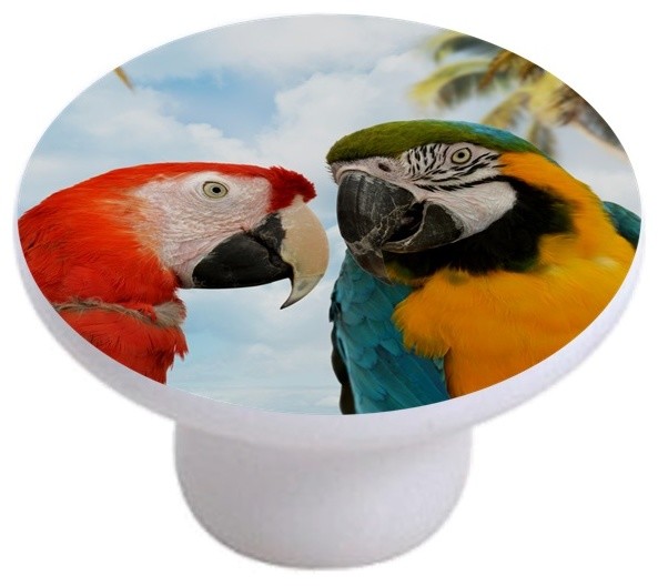 Macaws Couple Ceramic Cabinet Drawer Knob Cabinet And Drawer