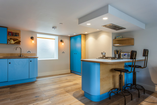 retro blue kitchen eclectic-kitchen