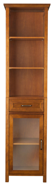 Wooden Bathroom Tall Linen Storage Cabinet