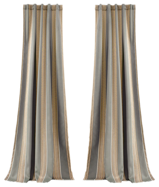 Julia Stripe Room Darkening Window Curtain Gray Set 52x84