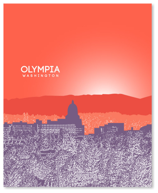 Olympia Washington Skyline Poster Contemporary Prints And Posters By You Yoursprints