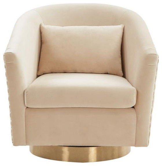 cream leather bucket chair