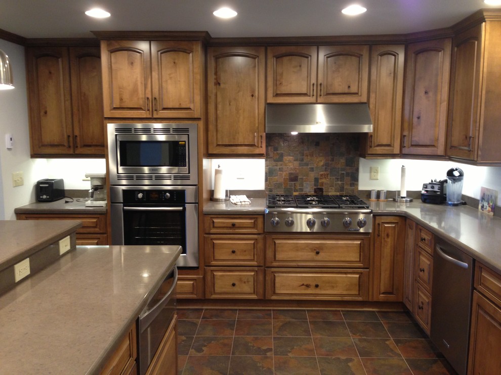 Inspiration for a rustic kitchen remodel in Minneapolis