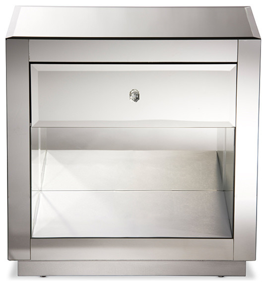 Rochadh Hollywood Glamour 1Drawer and 1Shelf Nightstand and Bedside