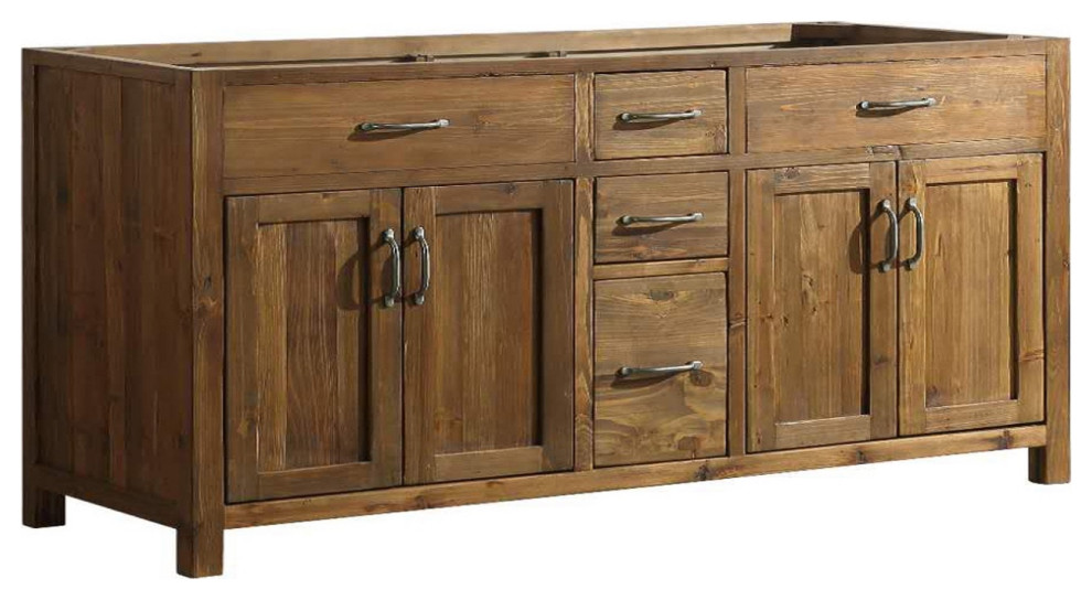 Bryson 72" Vanity Base Only, Walnut Transitional Bathroom Vanities