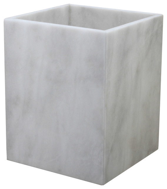 Myrtus Collection Black and Gold Marble Waste Bin Contemporary