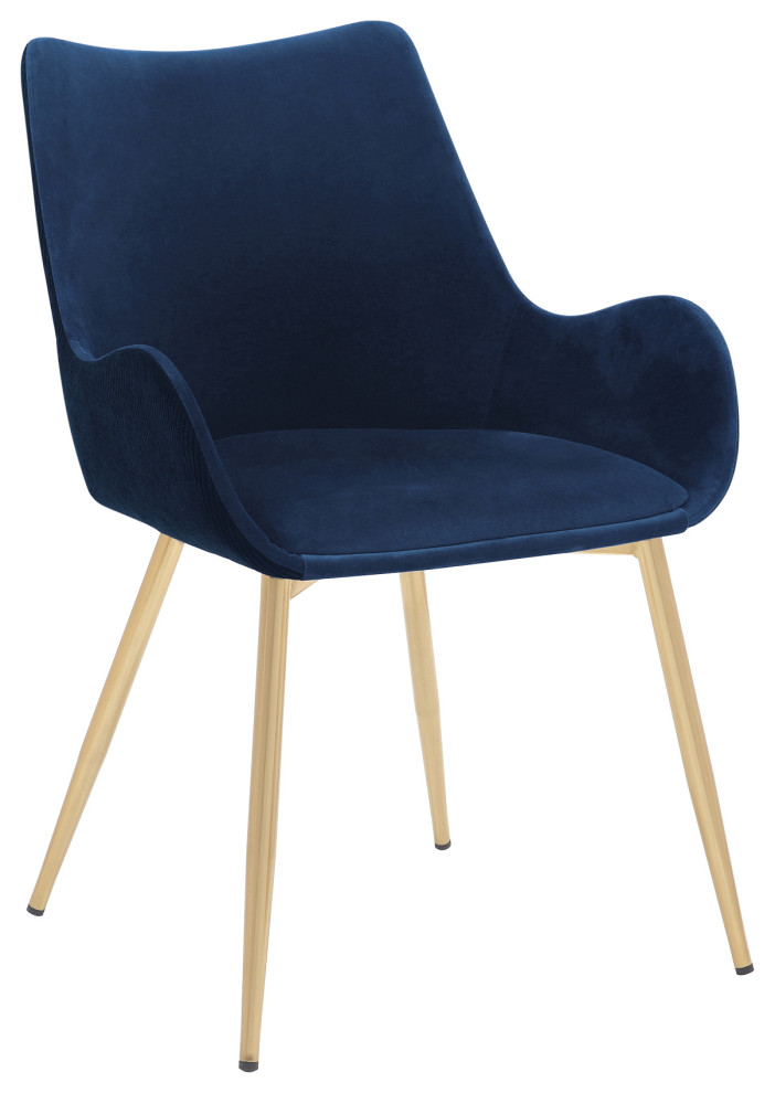 Avery Fabric Dining Room Chair With Gold Legs Midcentury Dining