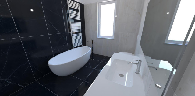 Bagno moderne-lille-badevaerelse