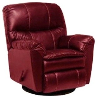 Catnapper Cosmo Bonded Leather Swivel Glider Recliner Chair in Red