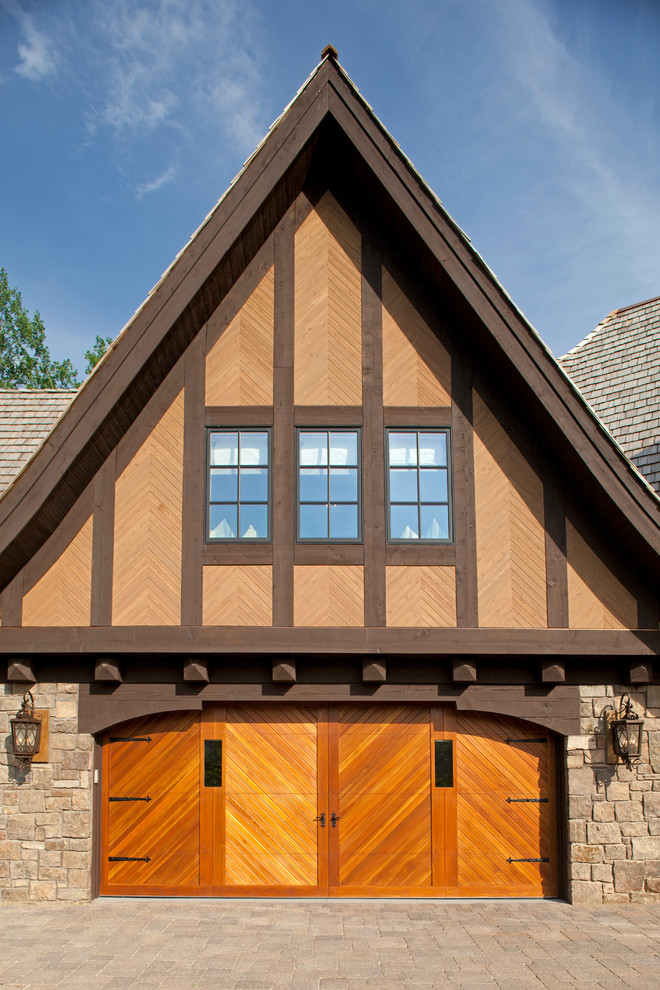 This is an example of a traditional two-car garage in Minneapolis.
