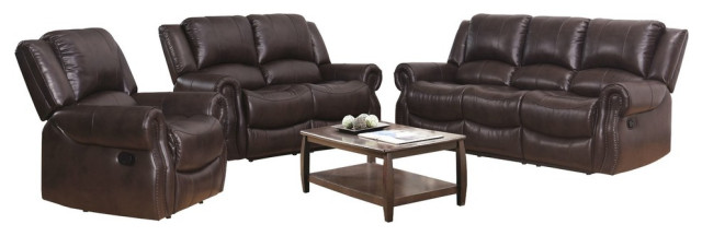 Barthel Faux Leather 3 Piece Sofa, Leather Sofa Loveseat Recliner Set
