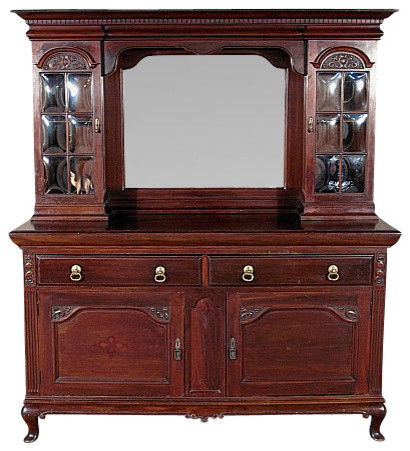 Antique English Solid Mahogany Buffet Sideboard Server W Mirror Antique English Solid Mahogany Buffet Sideboard Server W Mirror