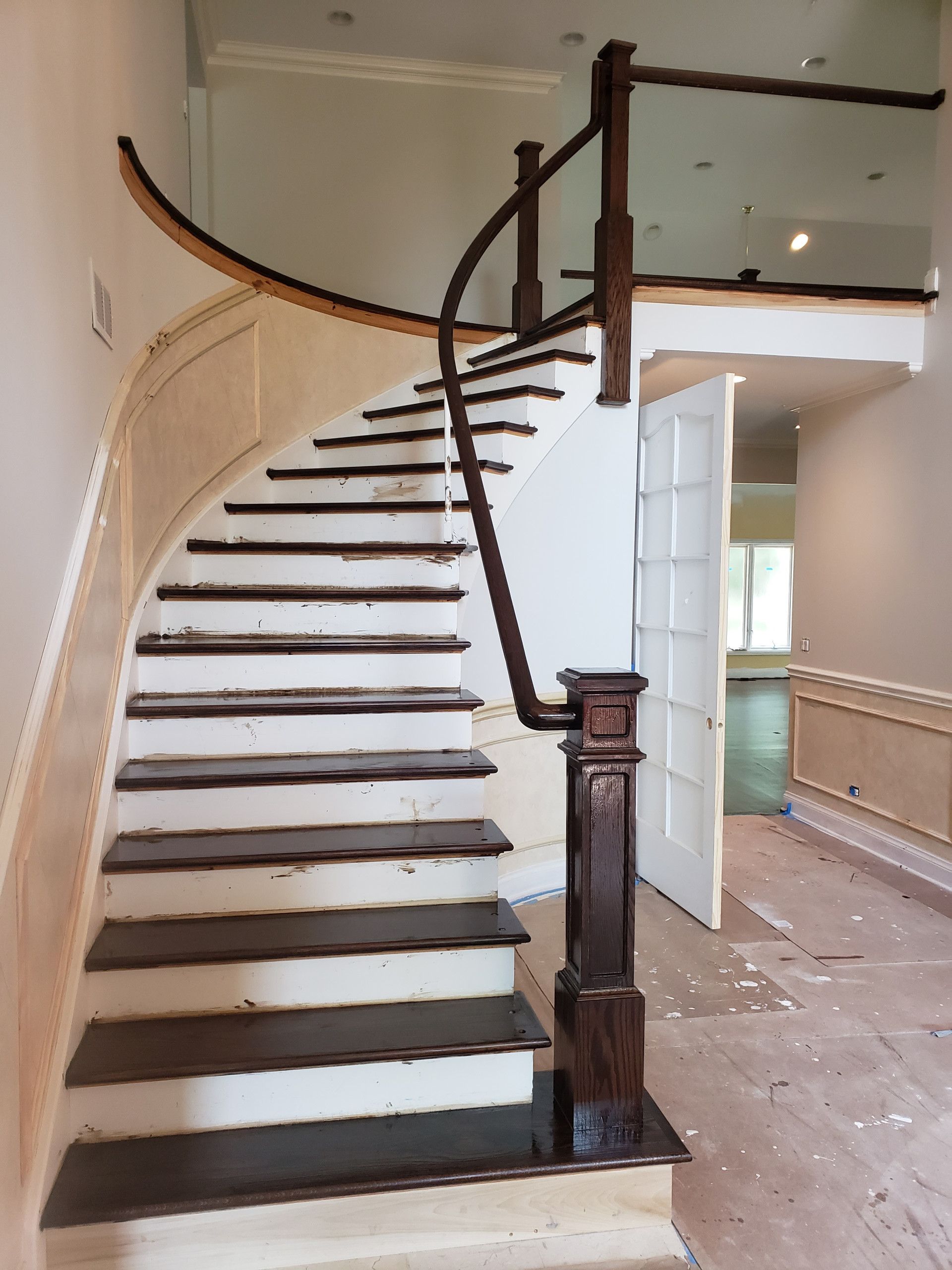 Arlington Heights,  2and 1/4 red oak , Jacobean stain , matte polyurethane finis
