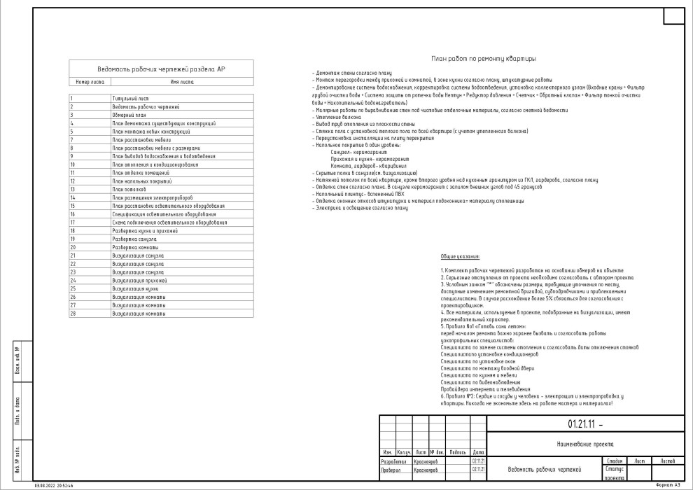Проектирование технической части ремонта