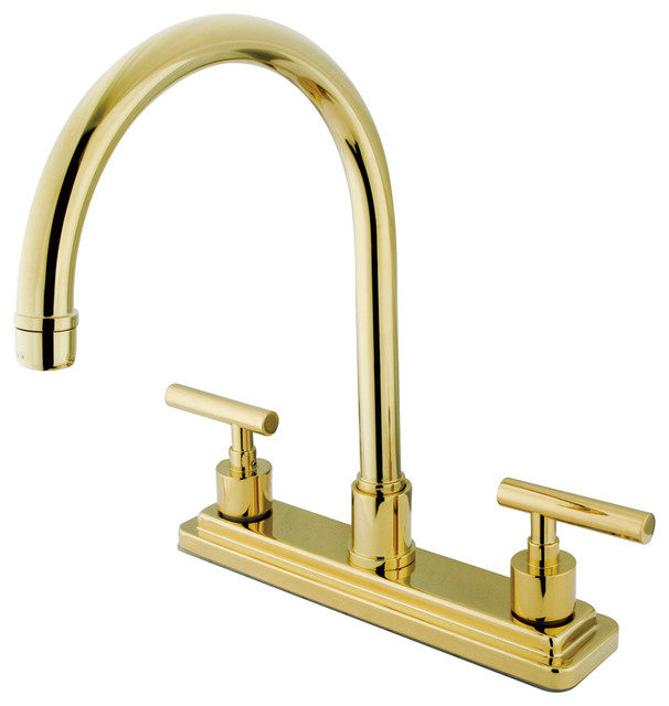 Manhattan Polished Br Double Handle 8 Kitchen Faucet Manhattan Polished Br Double Handle