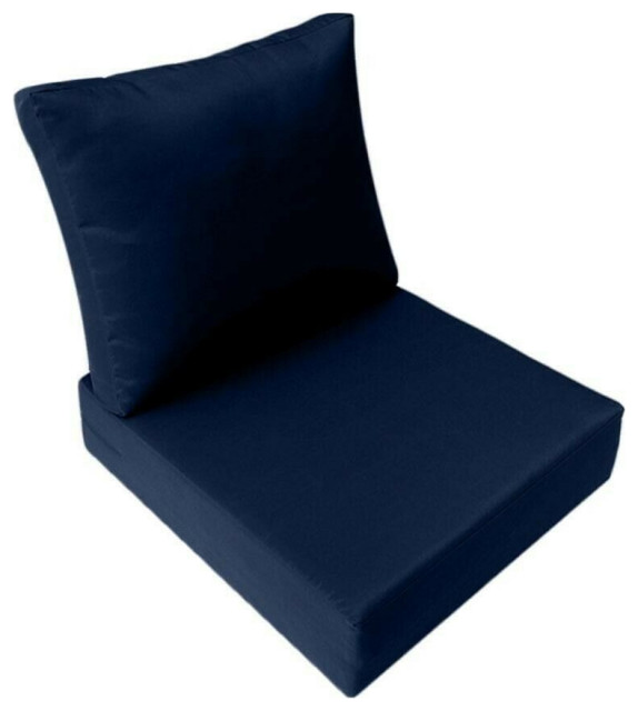 Knife Edge Large 26x30x6 Deep Seat Back Cushion Slip Cover Set AD101 Transitional Outdoor