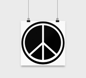 A Peaceful Message In A Noisy World Black & White 10" x 10" Poster Design