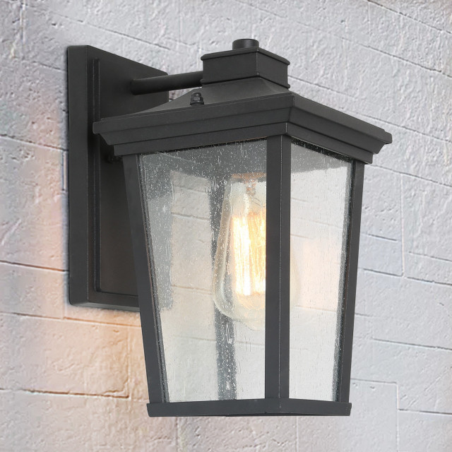 Rust With Frosted Beveled Glass LED Outdoor Wall Lantern Orig $120 