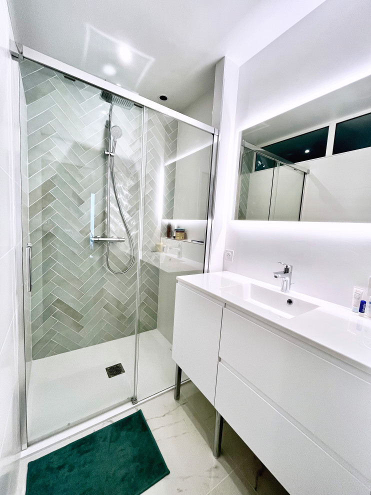 This is an example of a small modern bathroom in Other.