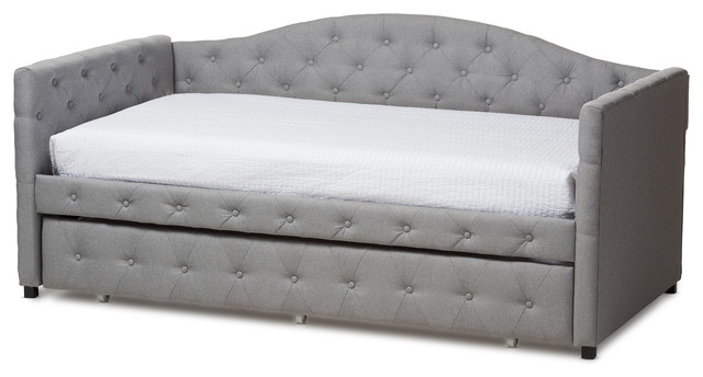 Gwendolyn Fabric Daybed With Trundle Transitional Daybeds By Gwendolyn Fabric Daybed With Trundle Gray