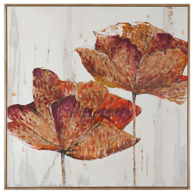 Oversize 62 Modern Gold Flowers Wall Art Painting Earth Tones Metallic Square Oversize 62 Modern Gold Flowers Wall Art Painting Earth Tones Metallic Square