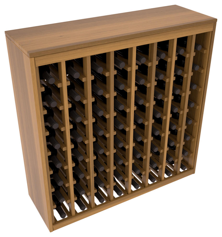 64-Bottle Deluxe Wine Rack,  Redwood, Oak+ Satin