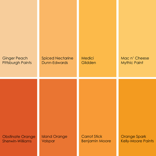 orange paint samples