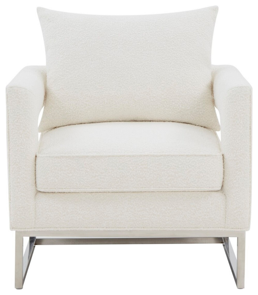 Safavieh Olivya Upholstered Club Chair Ivory/Silver
