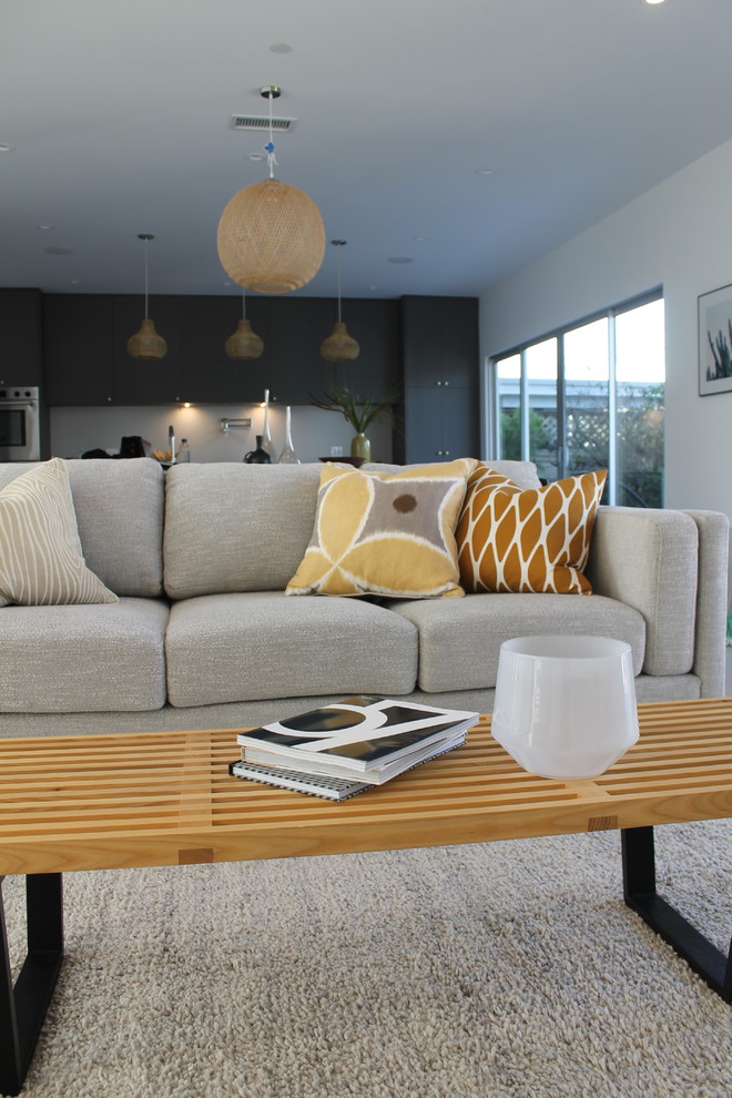 Neutral and Ochre Color Scheme Scandinavian Living Room Los