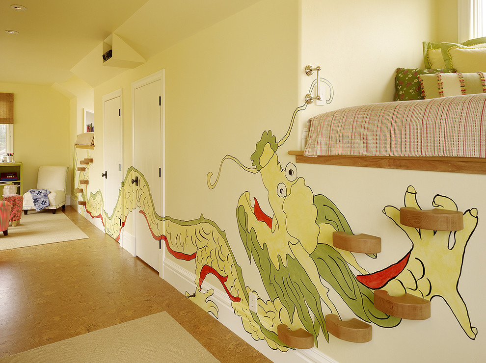 This is an example of an eclectic kids' room for girls in San Francisco.