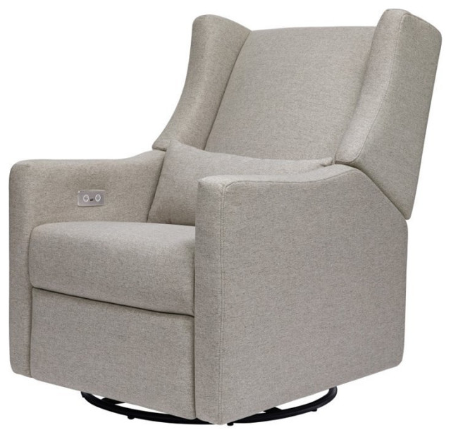 Babyletto Kiwi Glider Recliner w/ Electronic Control in Cream EcoWeave Transitional
