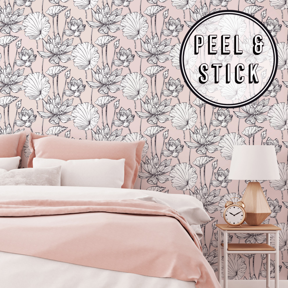 Transform Illustrative Floral Pink Peel and Stick Wallpaper by Graham & Brown - Contemporary ...