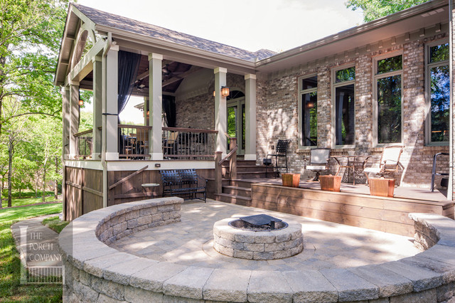 Franklin Tn Open Porch Deck Water Feature Patio And Fire Pit